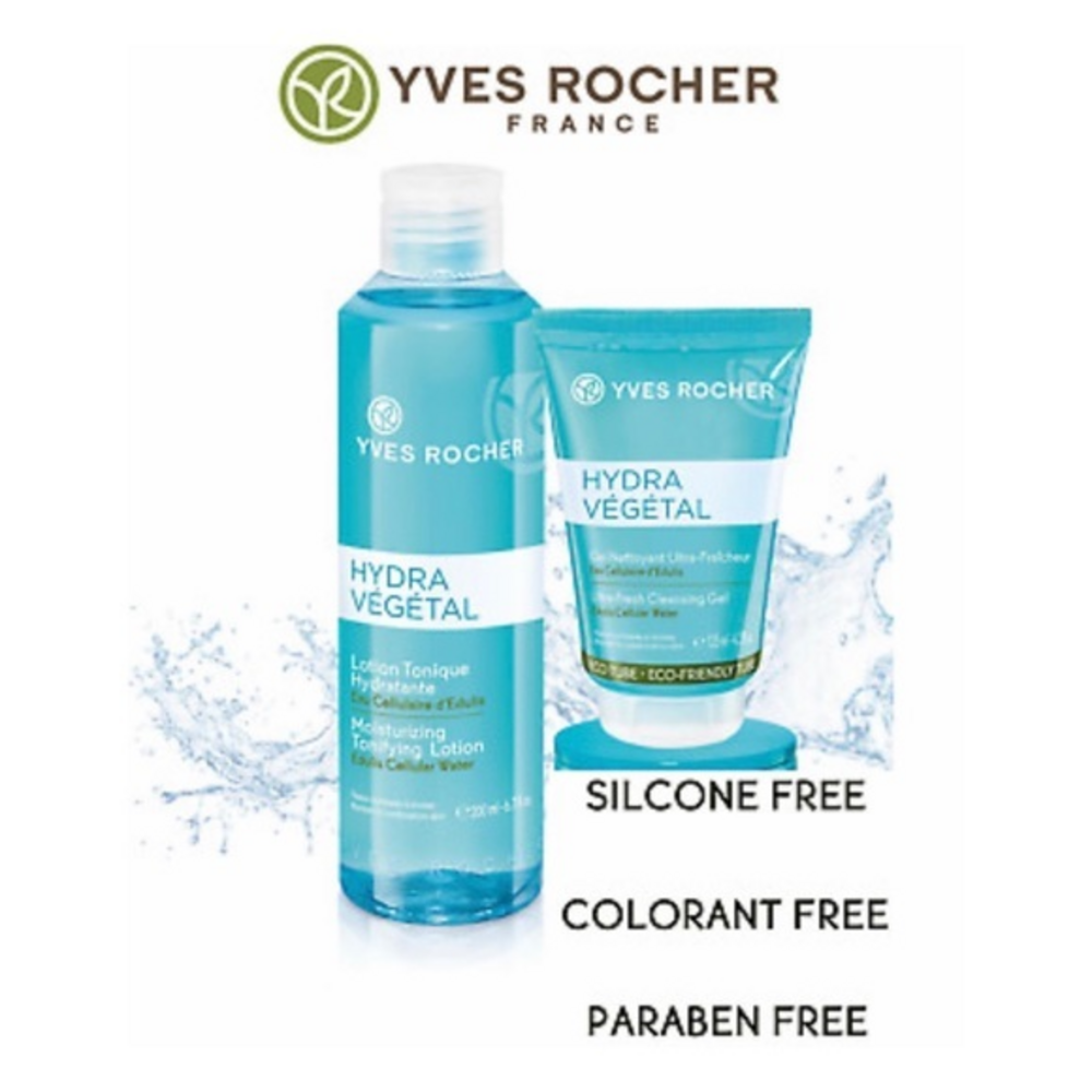 NEW Yves Rocher France Hydra Vegetal Toner & Cleansing‎ Gel Set